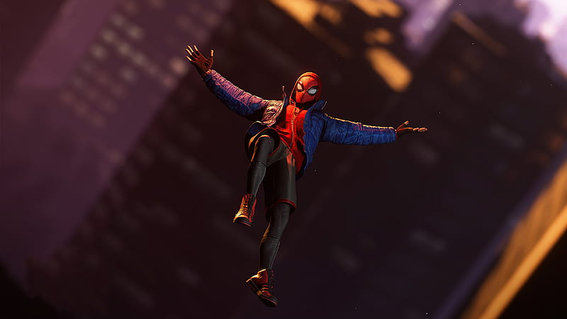 Spider-Man Flying Miles Morales, HD wallpaper