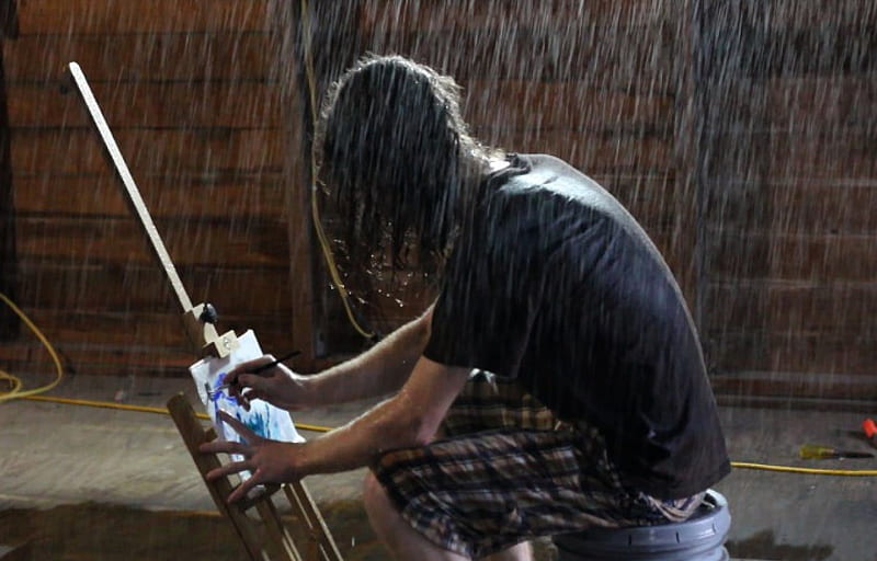 Painting In The Rain, Girl, Drops, rainy, rain, HD wallpaper Painting In The Rain, Girl, Drops, rainy, rain, HD wallpaper