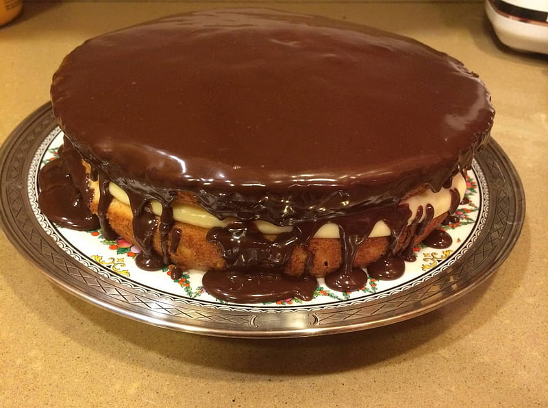 boston cream pie, yummy, entertainment, pie, fun, foods, HD wallpaper