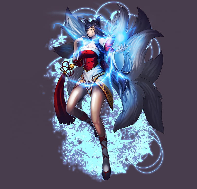 Ahri, kitsune, tails, video game, game, magic, league of legends, anime,  mmorpg, HD wallpaper | Peakpx