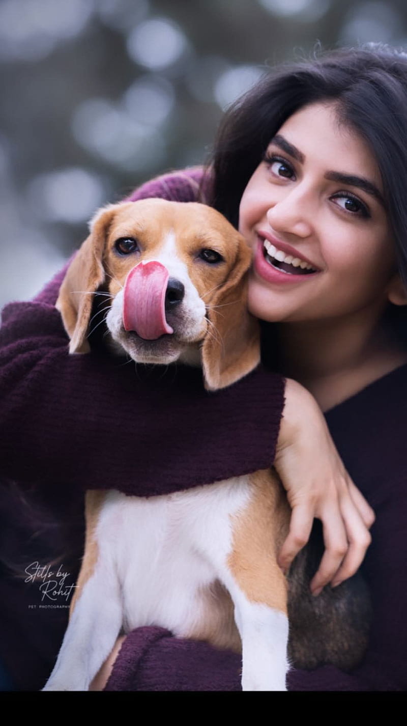 Sreeleela , model, dog lovers, HD phone wallpaper