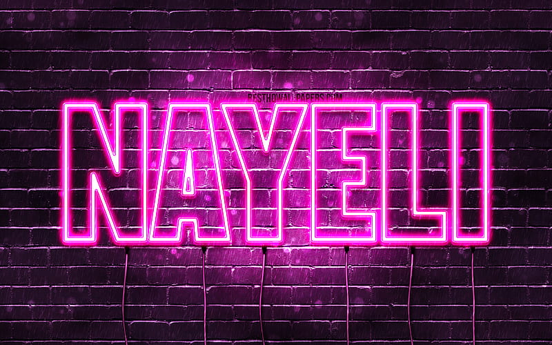 Nayeli With Names, Female Names, Nayeli Name, Purple Neon Lights 