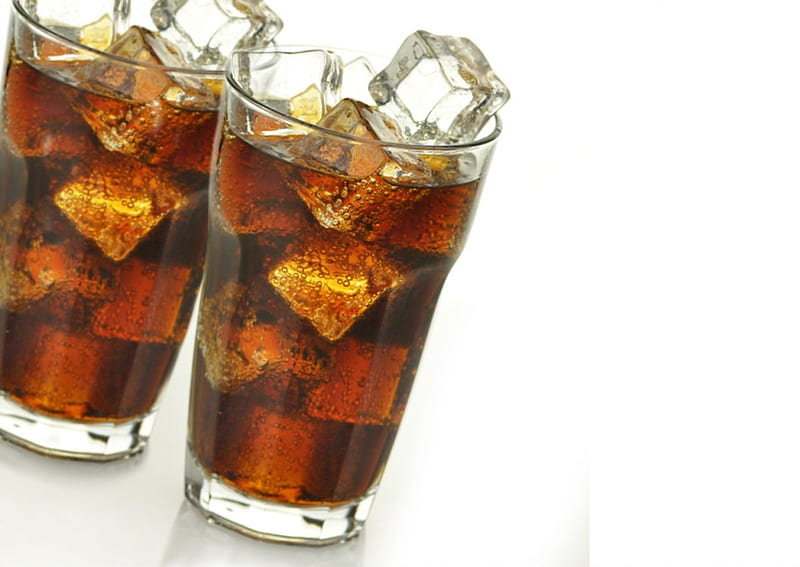 Cola on the rocks, cola, drink, icecubes, soft drink, HD wallpaper