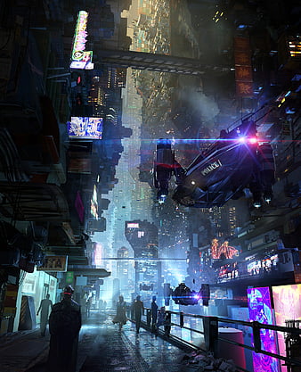 Cyberpunk Sci-Fi City 4K Wallpaper iPhone HD Phone #3371m
