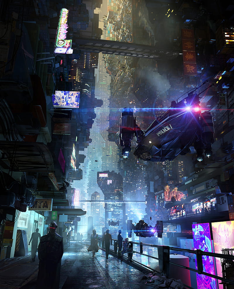 Wallpaper Cyberpunk City, Cyberpunk 2077, Cyberpunk, Science Fiction,  Digital Art, Background - Download Free Image