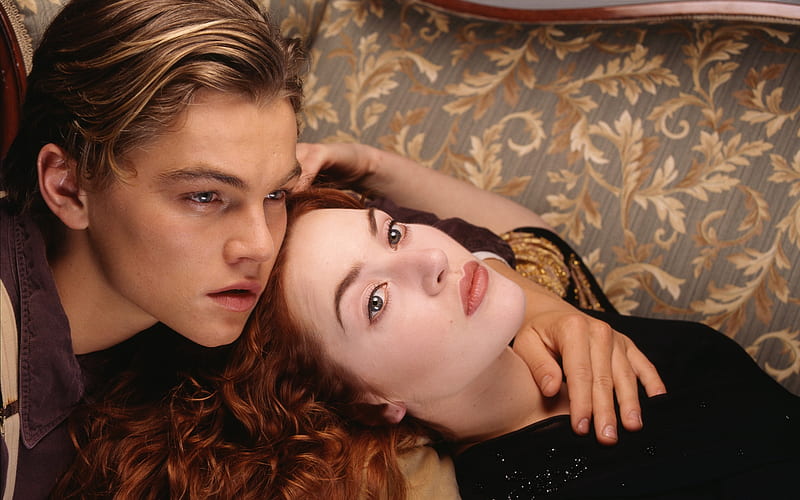 Titanic (1997), poster, movie, Kate Winslet, man, woman, Leonardo DiCaprio, actress, girl, couple, actor, HD wallpaper