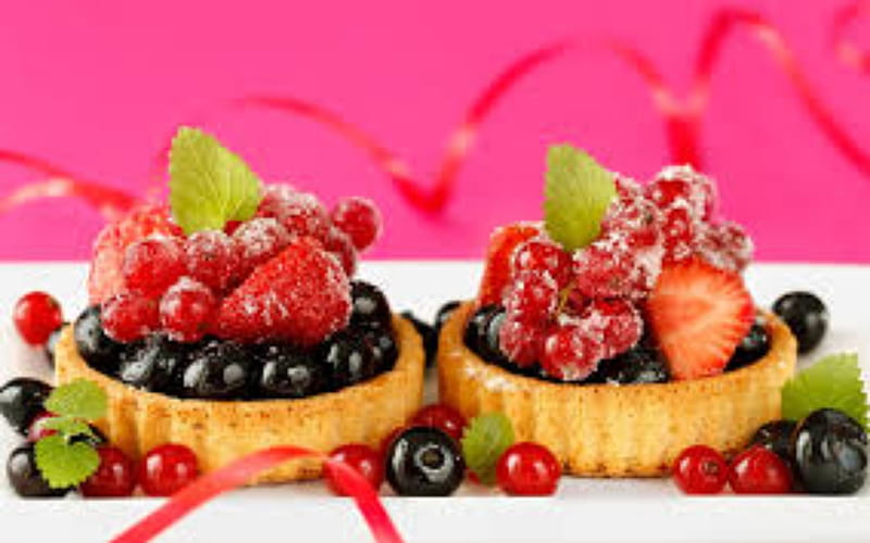 Fruit Small Cakes, Fruit, Small, Berries, Cakes, HD wallpaper