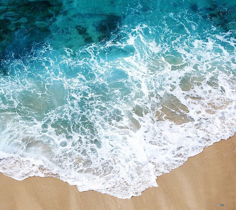 beach, blue, nature, white, HD wallpaper