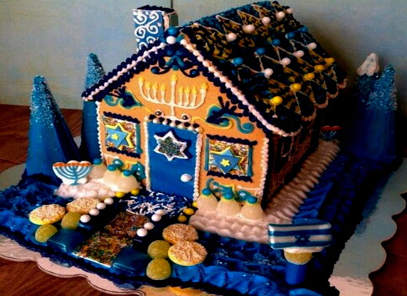 Happy Hanukkah Gingerbread House, Hanukkah, Abstract, graphy, Happy, Gingerbread, House, HD wallpaper