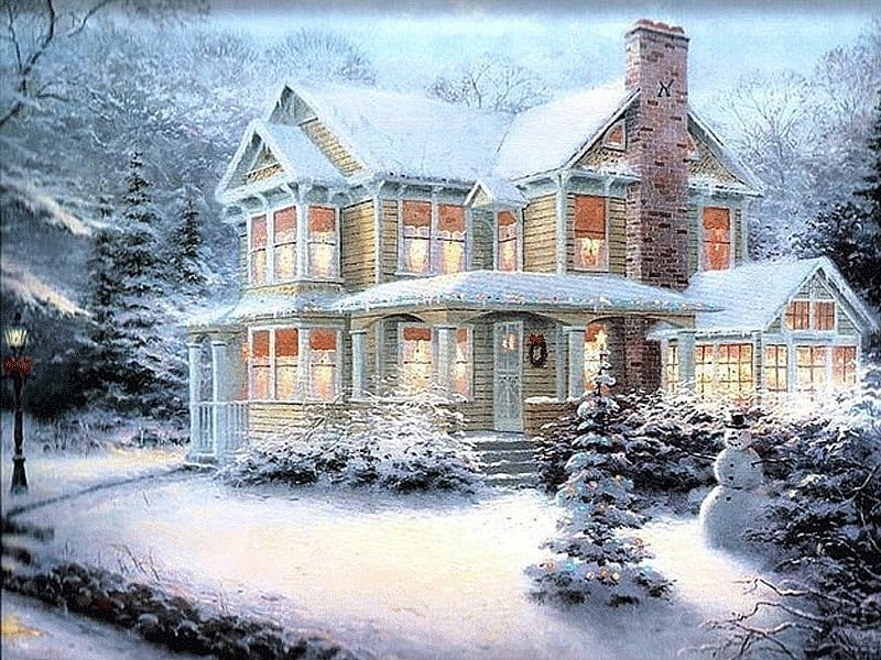 snowy christmas scene