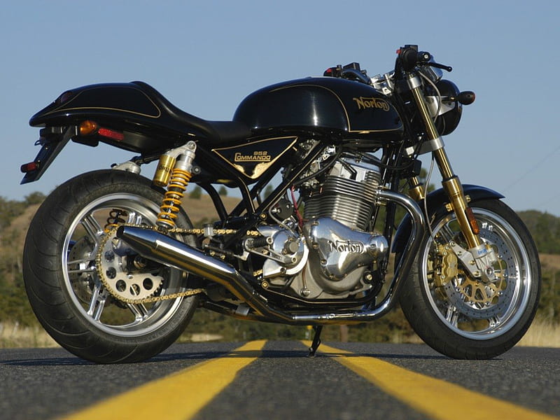 Black Norton, motorcycles, triumph, british bikes, norton, HD wallpaper
