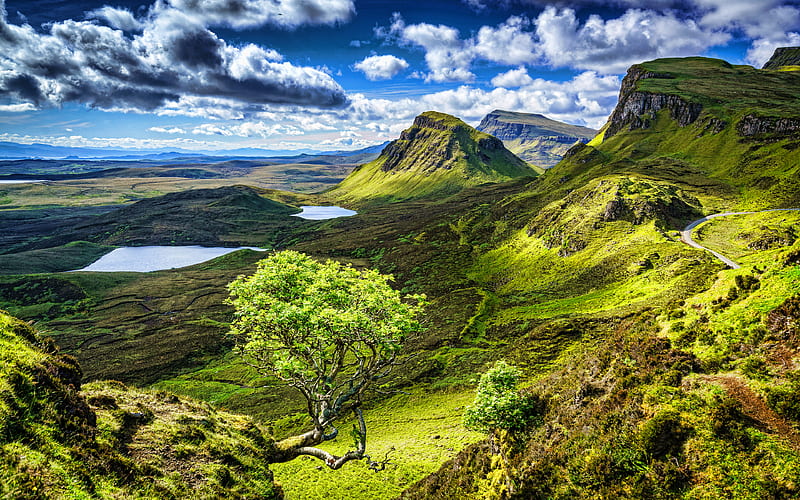 Isle of Skye beautiful nature, R, hills, Scotland, Great Britain, Scottish nature, HD wallpaper