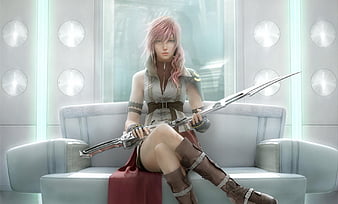 Sister's Farron, boots, two girls, serah farron, bow, arrow