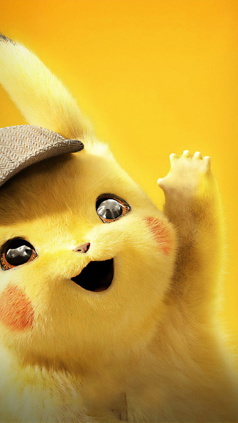Detective Pikachu, yellow, smile, cute, HD phone wallpaper | Peakpx