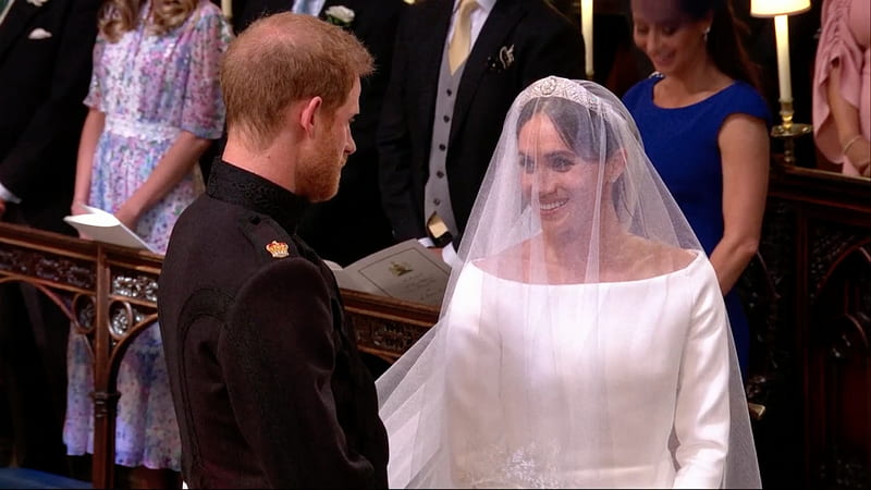 Royal wedding scene, Megan Markle, Duke and Duchess of Sussex, Royal Wedding, Harry, HD wallpaper