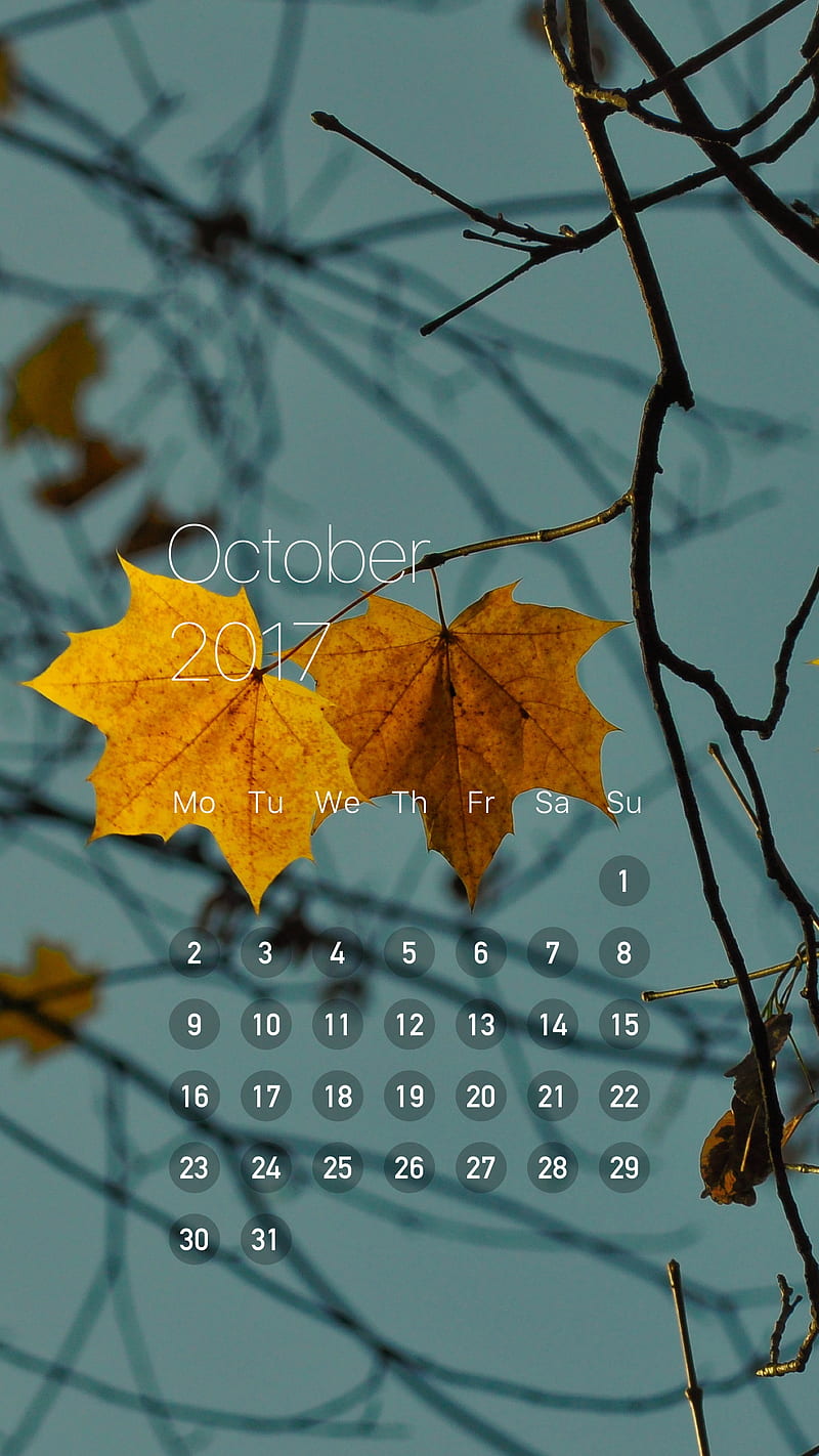 October tree cal, calendar, oct, productivity, HD phone wallpaper