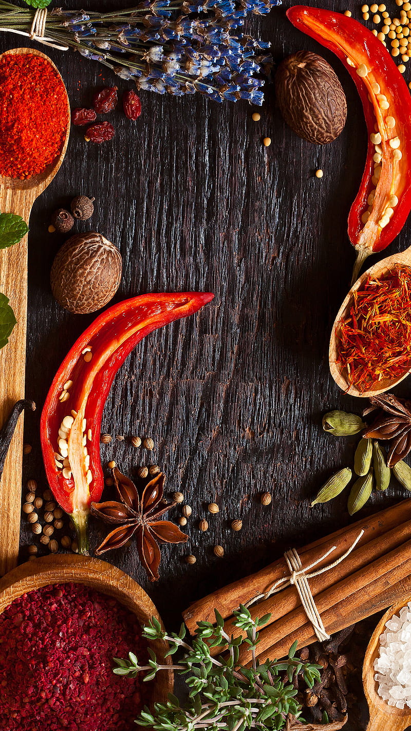 Spices n Herbs, pepper, red, yellow, HD phone wallpaper | Peakpx
