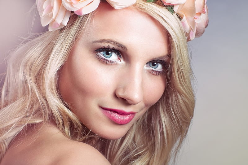 Beauty Girl Flower Blonde Face Woman Pink Hd Wallpaper Peakpx 2377