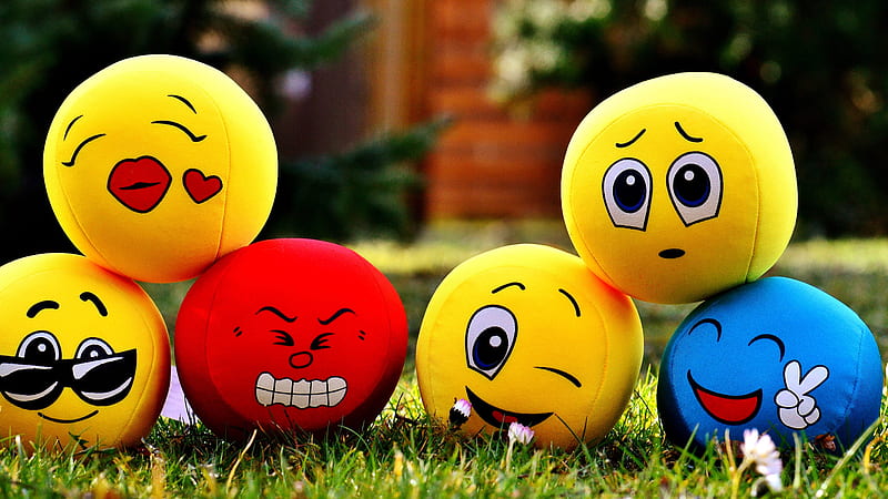 Red Yellow Emoji Faces Emoji, HD wallpaper