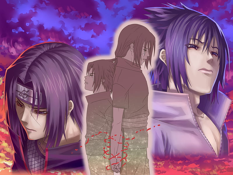 uchiha itachi, uchiha sasuke, brothers, naruto, Anime, HD wallpaper