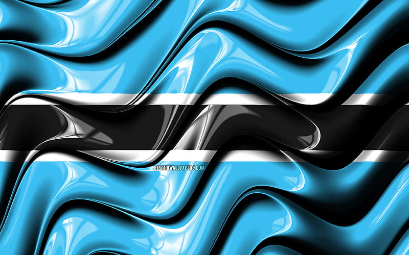 Botswana flag Africa, national symbols, Flag of Botswana, 3D art, Botswana, African countries, Botswana 3D flag, HD wallpaper