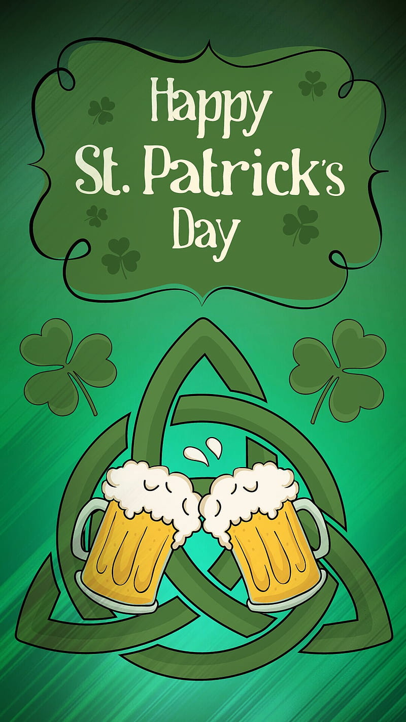 St Paddys Beer Knot, celtic, irish, paddy, patrick, shamrock, trinity knot, triquetra, HD phone wallpaper