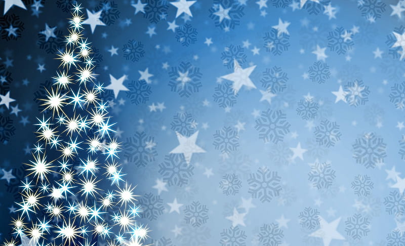 ≈ Winter In Wonderland ≈, stars, wonderful, christmas tree, wonderland, bonito, winter, sparkle, merry christmas, snowflakes, nature, love forever, white, blue, HD wallpaper