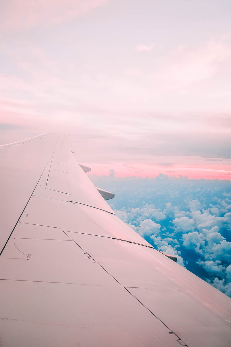 aircraft wing, clouds, flight, sky, porous, HD phone wallpaper