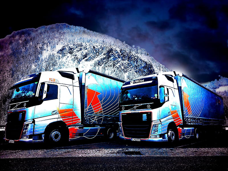 Volvo in Mountain, driver, truck, HD wallpaper