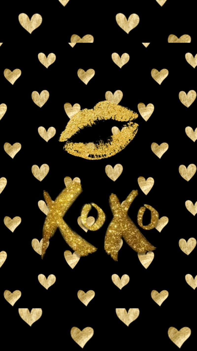 Beso dorado, negro, dorado, corazones, labios, Fondo de pantalla de  teléfono HD | Peakpx