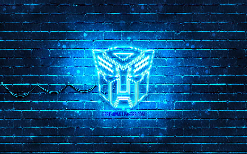 Transformers blue logo blue brickwall, Transformers logo, movies,  Transformers neon logo, HD wallpaper | Peakpx