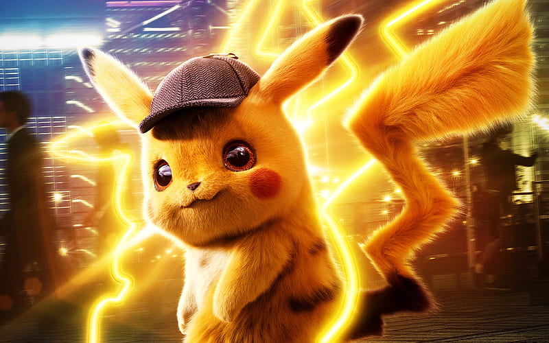 Pikachu Pokemon Detective Pikachu, 2019 movie, fan art, chubby rodent, Detective Pikachu, HD wallpaper