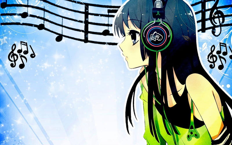 Feel the music, fantasy, girl, anime, music, HD wallpaper | Peakpx