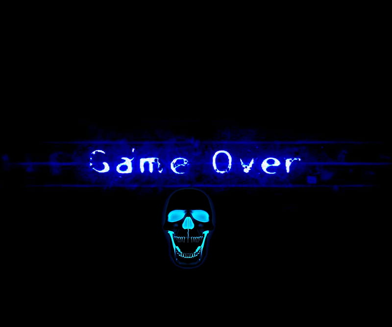 game over, cool, end, finished, neon, new, quote, saying, sign, HD wallpaper