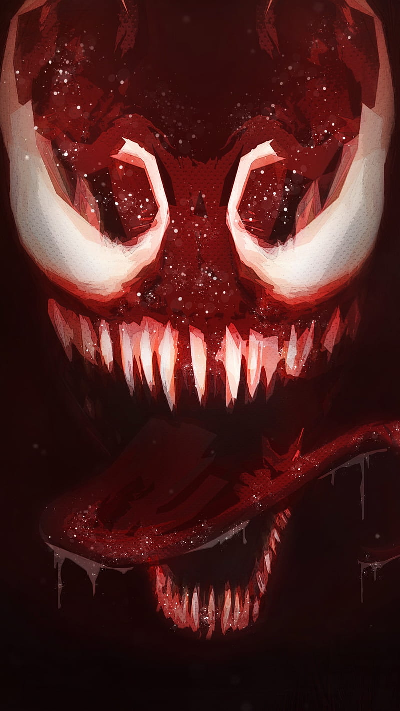Venom , antihero, marvel, eddie brock, red, HD phone wallpaper