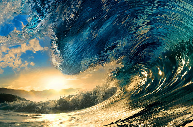 breaking ocean waves, shore, sun, sunset, clouds, sea, beach, SkyPhoenixX1, sunrise, vacation, holiday, ocean, waves, sky, water, summer, nature, coast, HD wallpaper