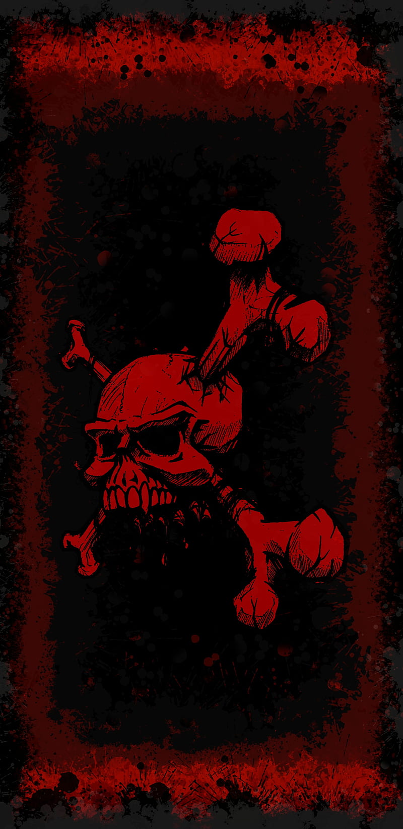 Crossbones Splatter, blood, skull, bones, dark, best, HD phone wallpaper