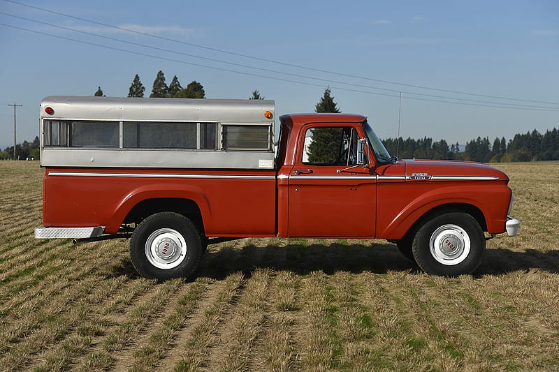 1963 Ford F-100 292ci V8 4-Speed, Pick-Up, Ford, V8, Red, 4-Speed, Old-Timer, 292ci, Truck, F-100, HD wallpaper