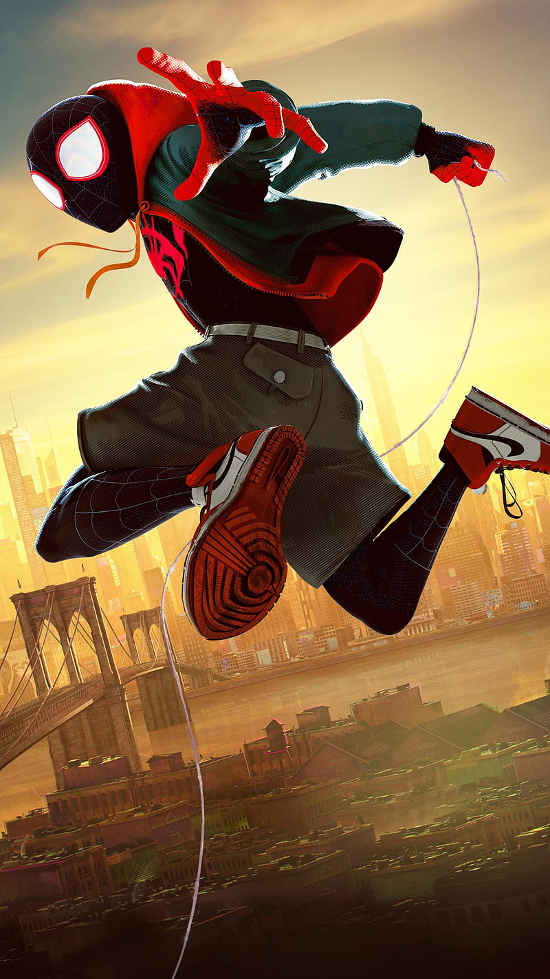 Miles Morales, spiderman, marvel, into the spiderverse, HD phone wallpaper