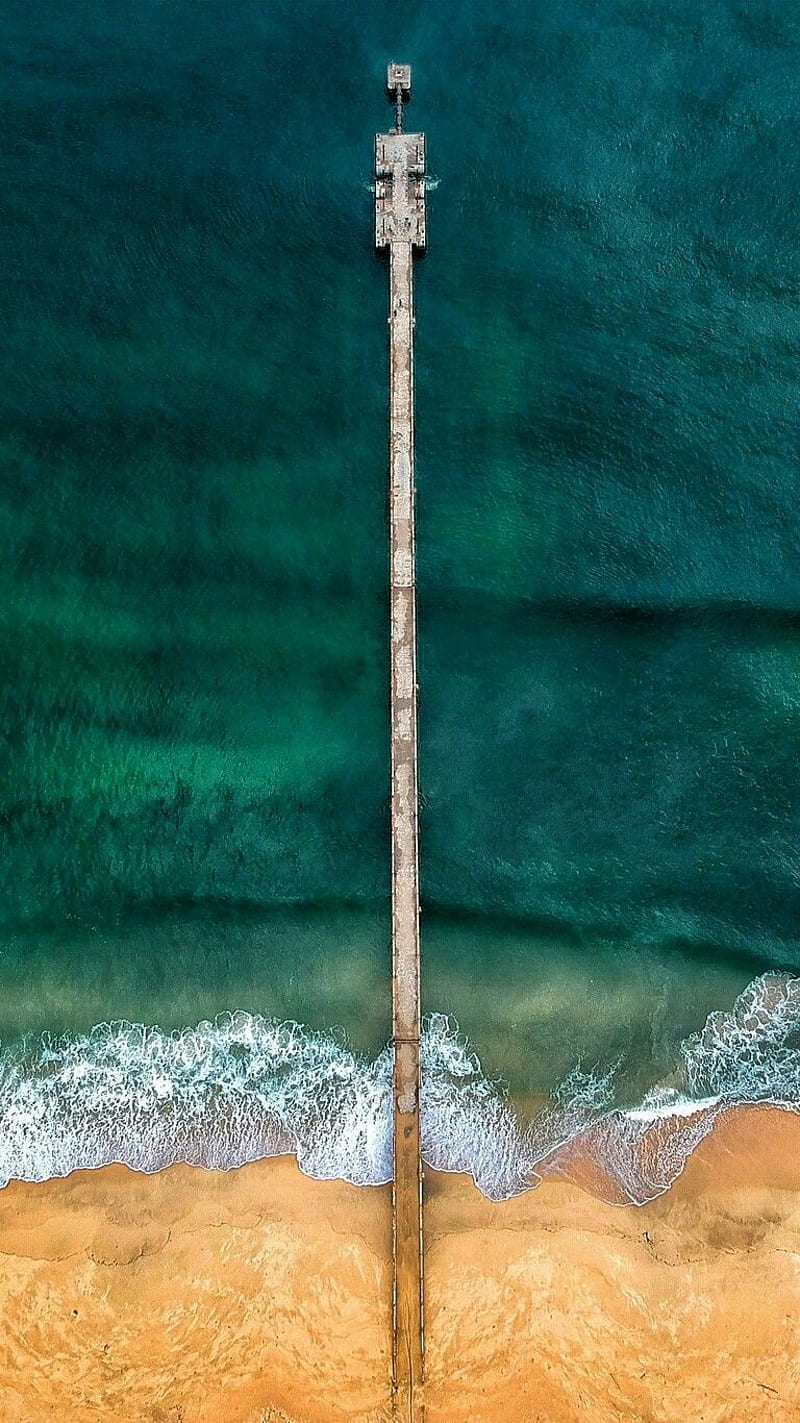 Pier, bridge, nature, sea, HD phone wallpaper
