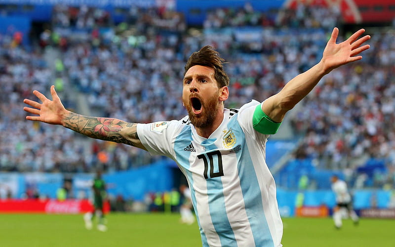 Lionel Messi, Argentina national football team, portrait, football star, Argentinian footballer, football match, Argentina, HD wallpaper