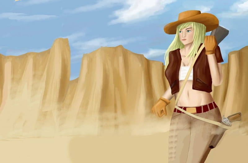 Cowgirl Drawing, art, hats, ranch, plains, sky, outdoors, guns, rodeo, mountains, cowgirls, drawing, western, HD wallpaper