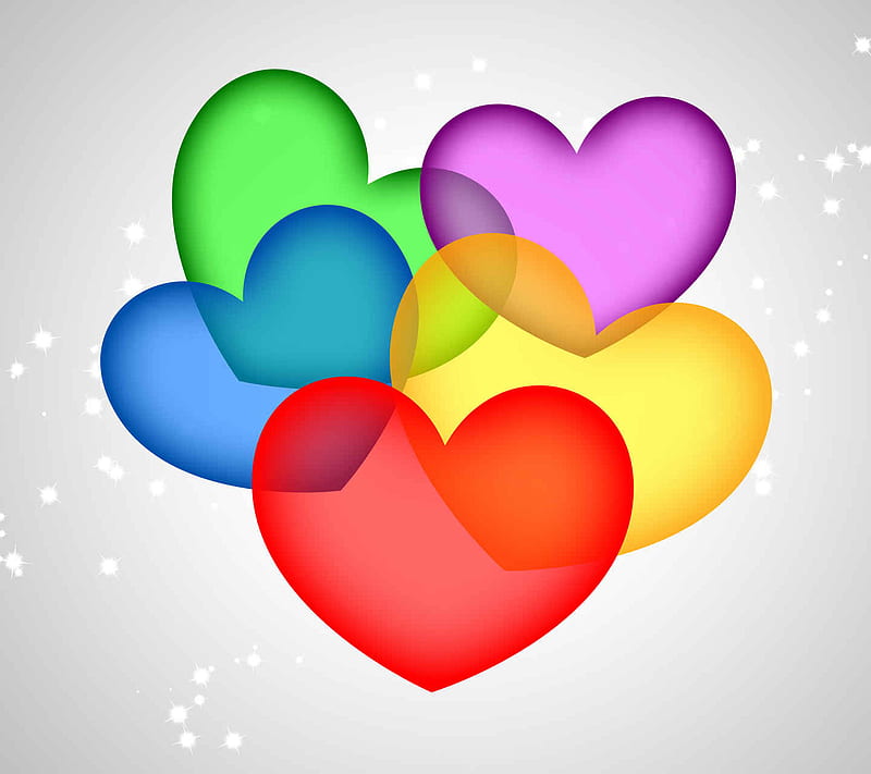 Free Colorful Heart Wallpaper Background Illustration