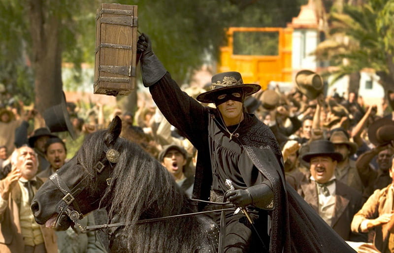The Legend of Zorro (2005), movie, ga, black, man, horse, animal, hat, antonio banderas, alejandro de la vega, people, mask, the legend of zorro, HD wallpaper