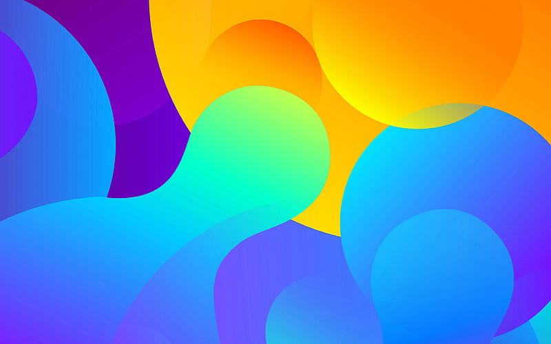 colorful abstract background geometric shapes, artwork, circles, colorful backgrounds, HD wallpaper