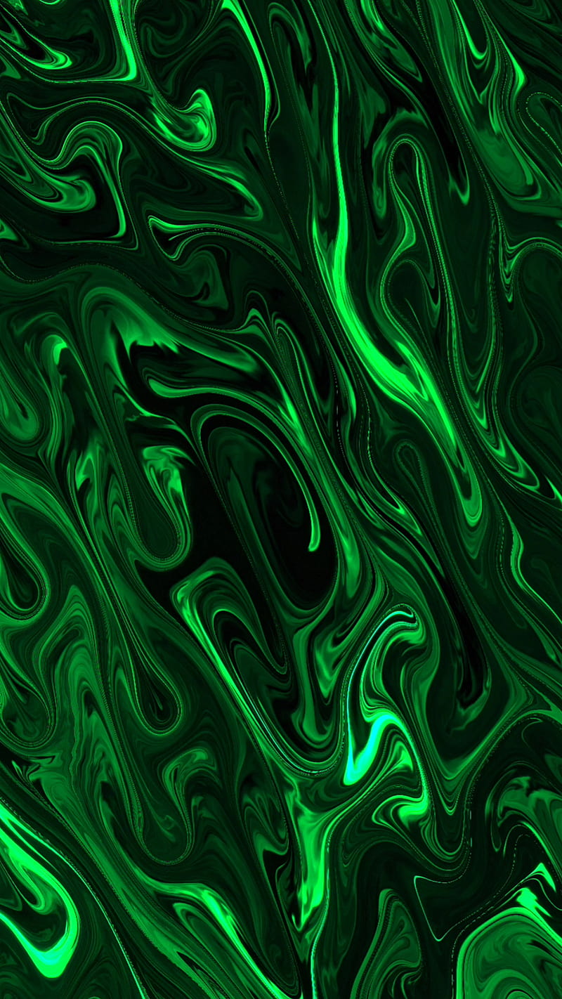 Fluid Screen Green, HQ, abstract, art, asmr, flow, graphics, gush, motion, premium, HD phone wallpaper