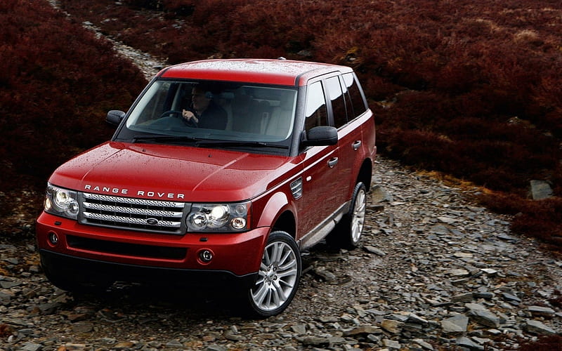 Range Rover Red, range-rover, carros, red, suv, HD wallpaper