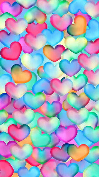 corazones, blue, colorful, colors, green, heart, love, pink, purple, red, HD mobile wallpaper