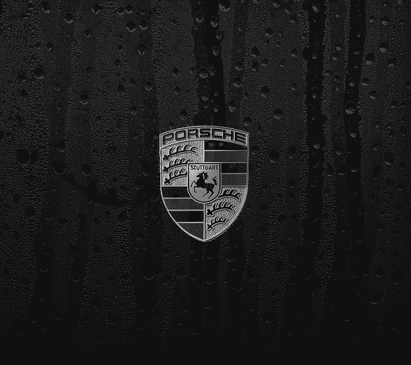 Porsche, black, drops, logo, HD wallpaper | Peakpx