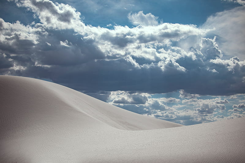 desert, clouds, sand, sky, Landscape, HD wallpaper